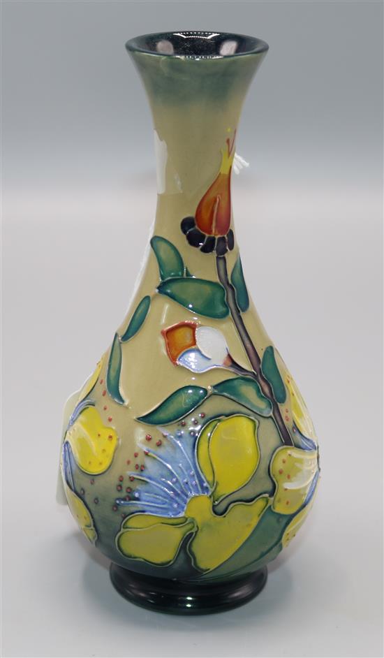 Walter Moorcroft limited edition vase, decorated yellow flowers